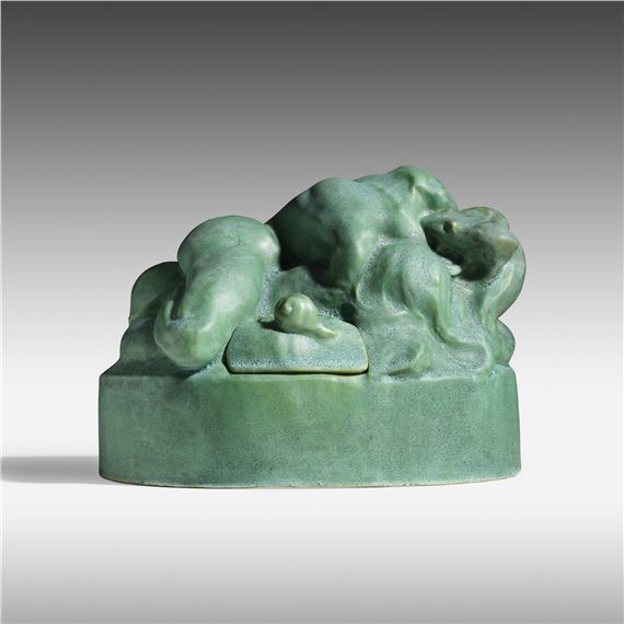 Inkwell with figure and python by Désiré Ringel d'Illzach, 1900