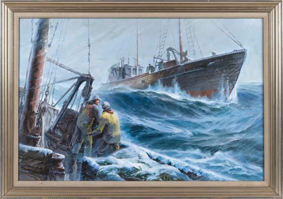 "A Winter's Gam on Georges Bank". by James Mitchell