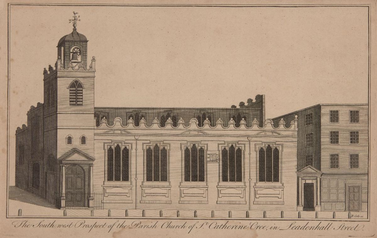 Artwork by Benjamin Cole, A Perspective View of St Martin's Church, Made of engraving