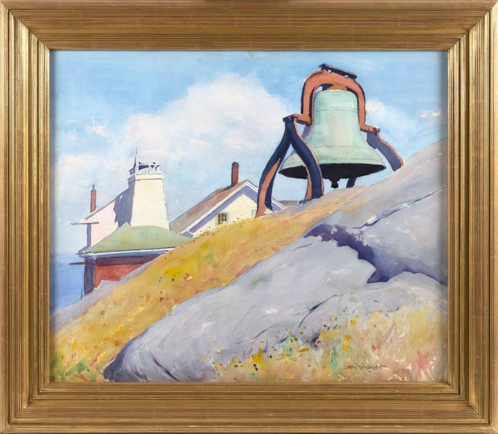 Artwork by Sears Gallagher, "Fog Signal Bell, Manana" (off Monhegan Island, Maine)., Made of Watercolor on paper