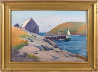 "Monhegan Wharf & Fish House". - Sears Gallagher