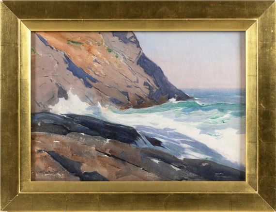 "Crashing Surf at White Head, Monhegan". by Sears Gallagher