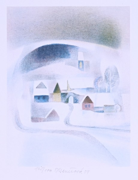 Artwork by Daniela Benešová, Zima, Made of lithography