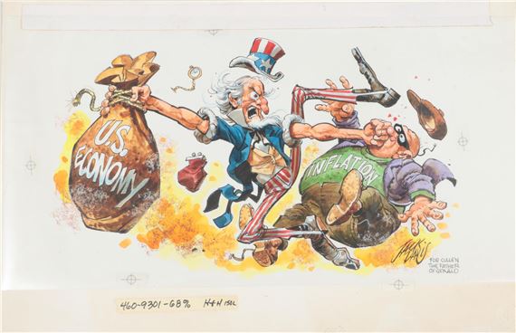 Davis Jack U S Economy And Inflation Political Cartoon Mutualart
