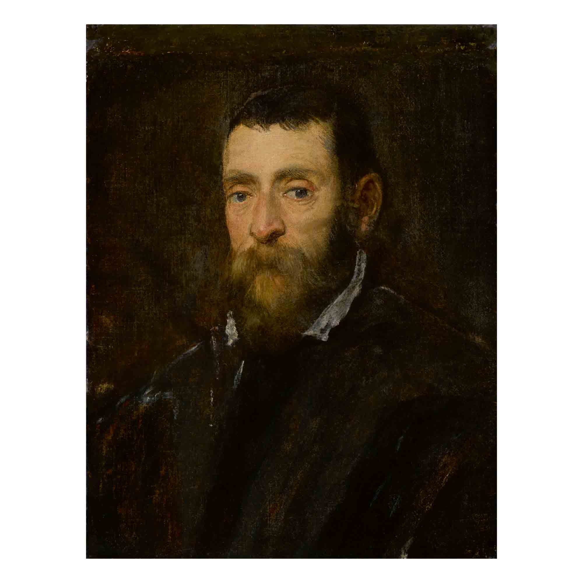 Artwork by Jacopo Tintoretto, Portrait of a bearded man, possibly Prince Antonio di Santacroce of Rome, Made of oil on canvas
