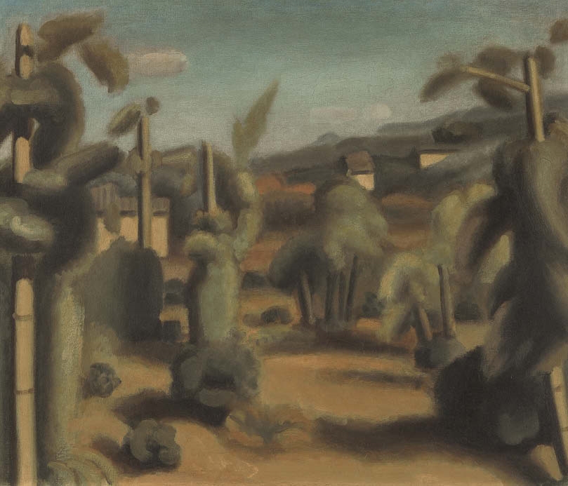 Artwork by Yasui Sotaro, Suburb of Kyoto, Made of oil on canvas