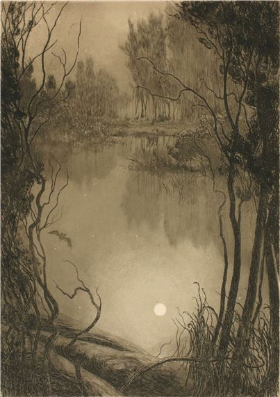 Moon in the Marsh by Earl Howell Reed, Circa 1915
