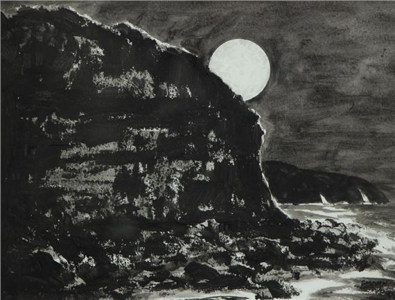 Coastal Cliffs by Moonlight by Stephan Mann