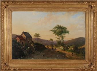 Bergachtig landschap met figuren - Alexander Hieronymus Bakhuyzen