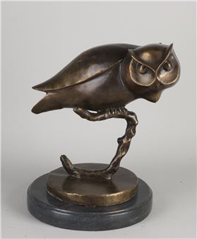 Uil op tak - W. Lehmbrück