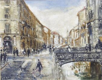 Ponte sul naviglio - Pierangelo Basorini