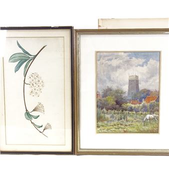 Five works: Rural scenes and botanical - George Wylie Hutchinson
