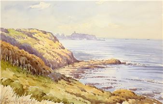 Two works: Scarborough from Cornelian Bay'; 'The Beach Robin Hoods Bay - Edward H. Simpson