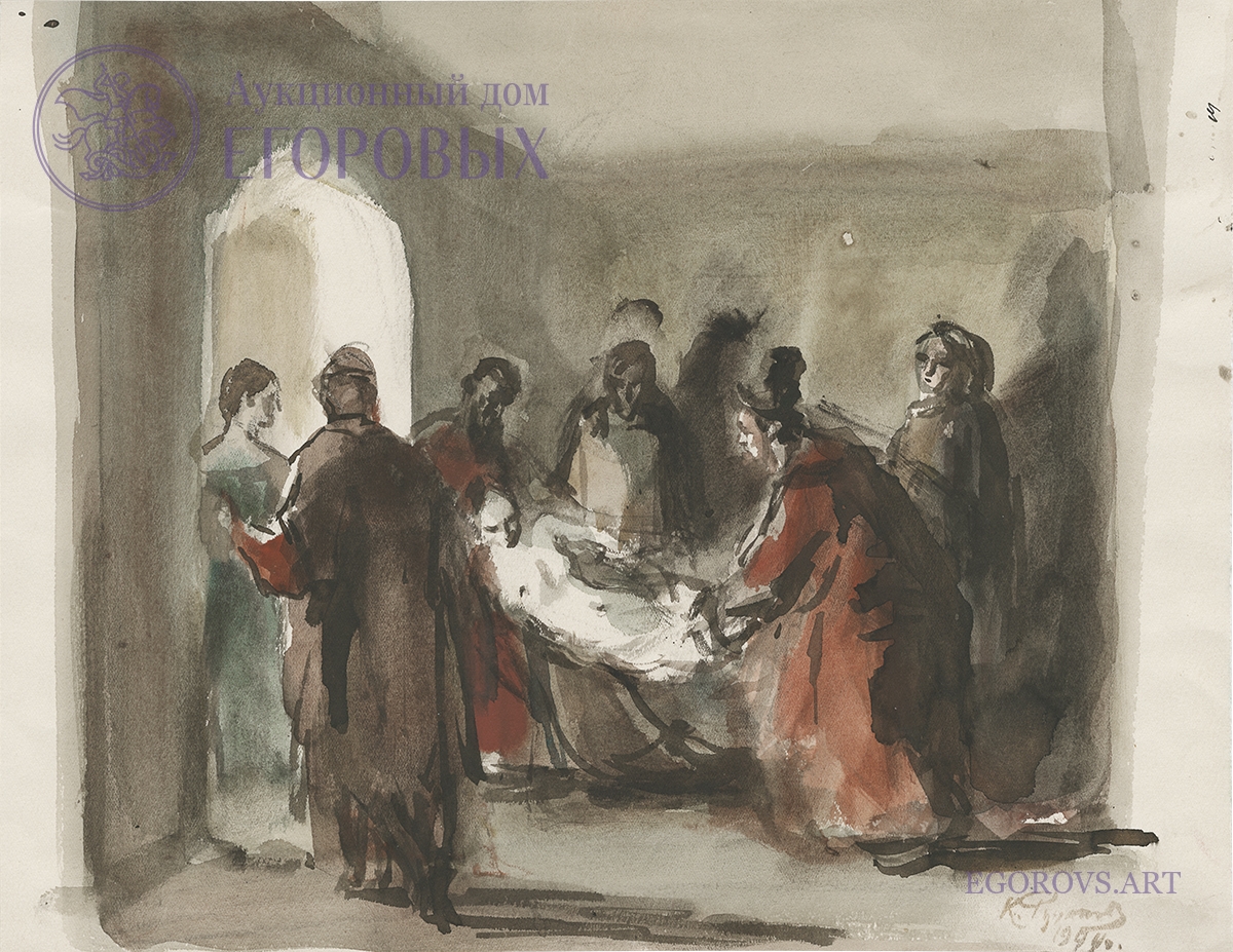 Konstantin Ivanovich Rudakov | A GROUP OF SIX ILLUSTRATIONS FOR PUSHKIN ...