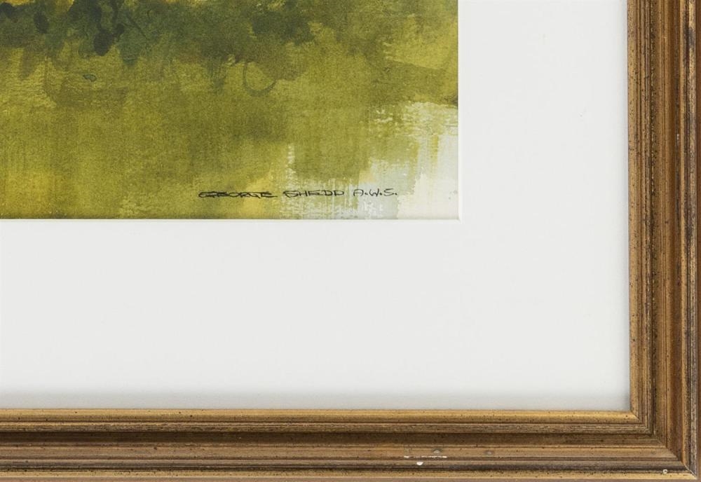 George Shedd | An American flag flying over a doorway | MutualArt