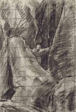 Artwork by Paolo Ghiglia, STUDIO PER SAN FRANCESCO, Made of Charcoal on paper