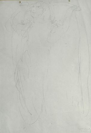 FIGURA DI DONNA CON MANTELLO by Plinio Nomellini