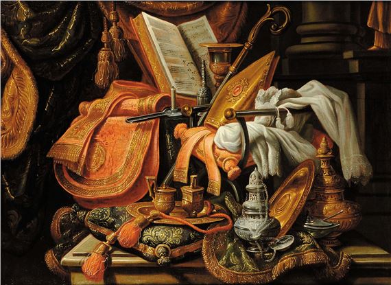 Natura morta con paramenti episcopali by Antonio Tibaldi