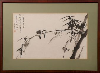 Spatzen auf Bambusgewächs - Liang Danfeng