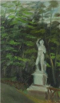 Statue in parkland setting - Mario Cimara
