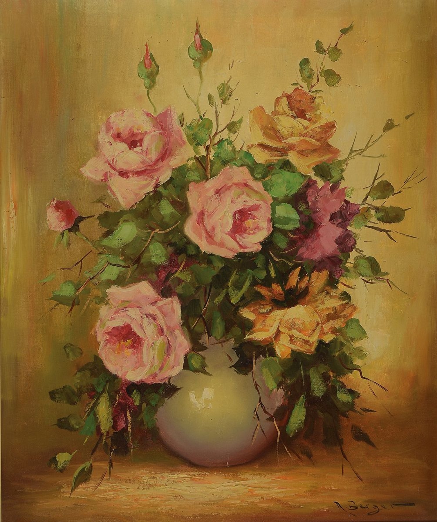 R. Berger | still life with roses (20th Century) | MutualArt