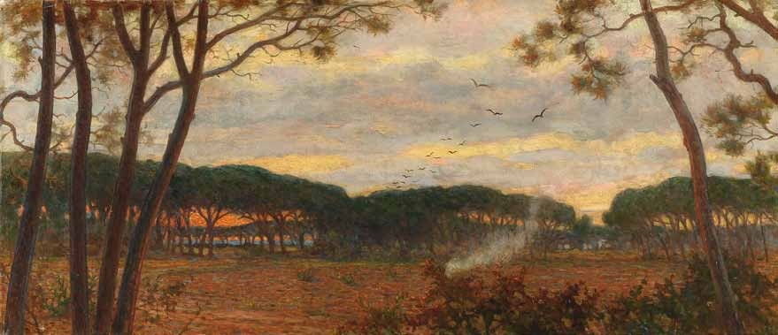 Artwork by Francesco Gioli, TRAMONTO A CASTIGLIONCELLO, Made of Oil on canvas
