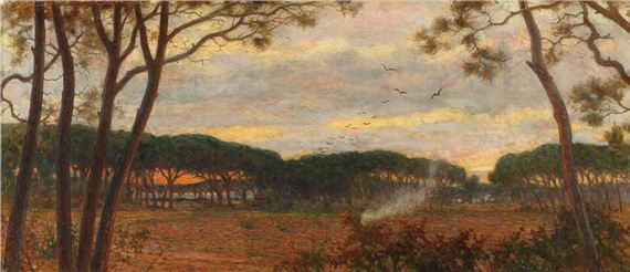 TRAMONTO A CASTIGLIONCELLO by Francesco Gioli, 1908