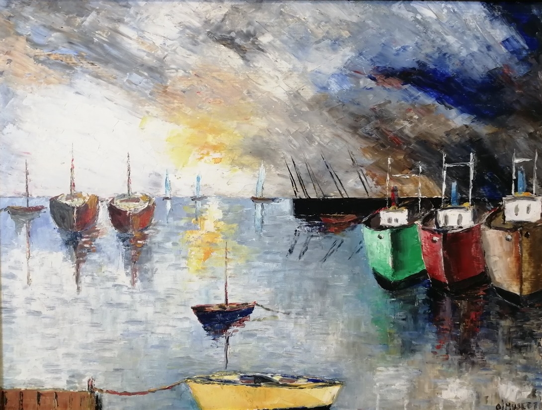 Artwork by Oscar Musetti, Marina, Made of Oil on fiber