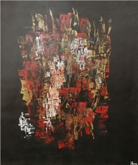 Abstracto en fondo negro - Juan Carlos Areoso