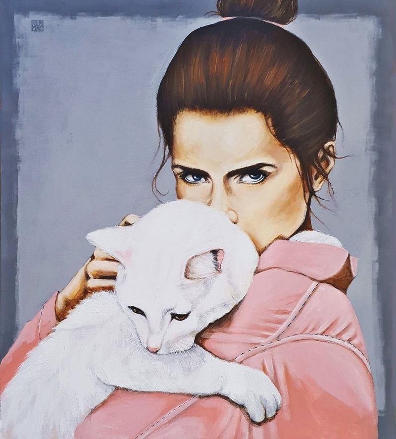 Artwork by Renata Magda, WHITE LOVE, Made of Acrylic, Canvas