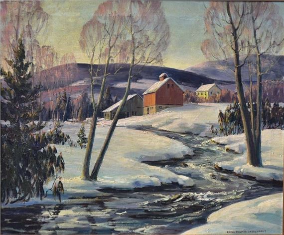Edna Palmer Engelhardt | Winter landscape with creek | MutualArt