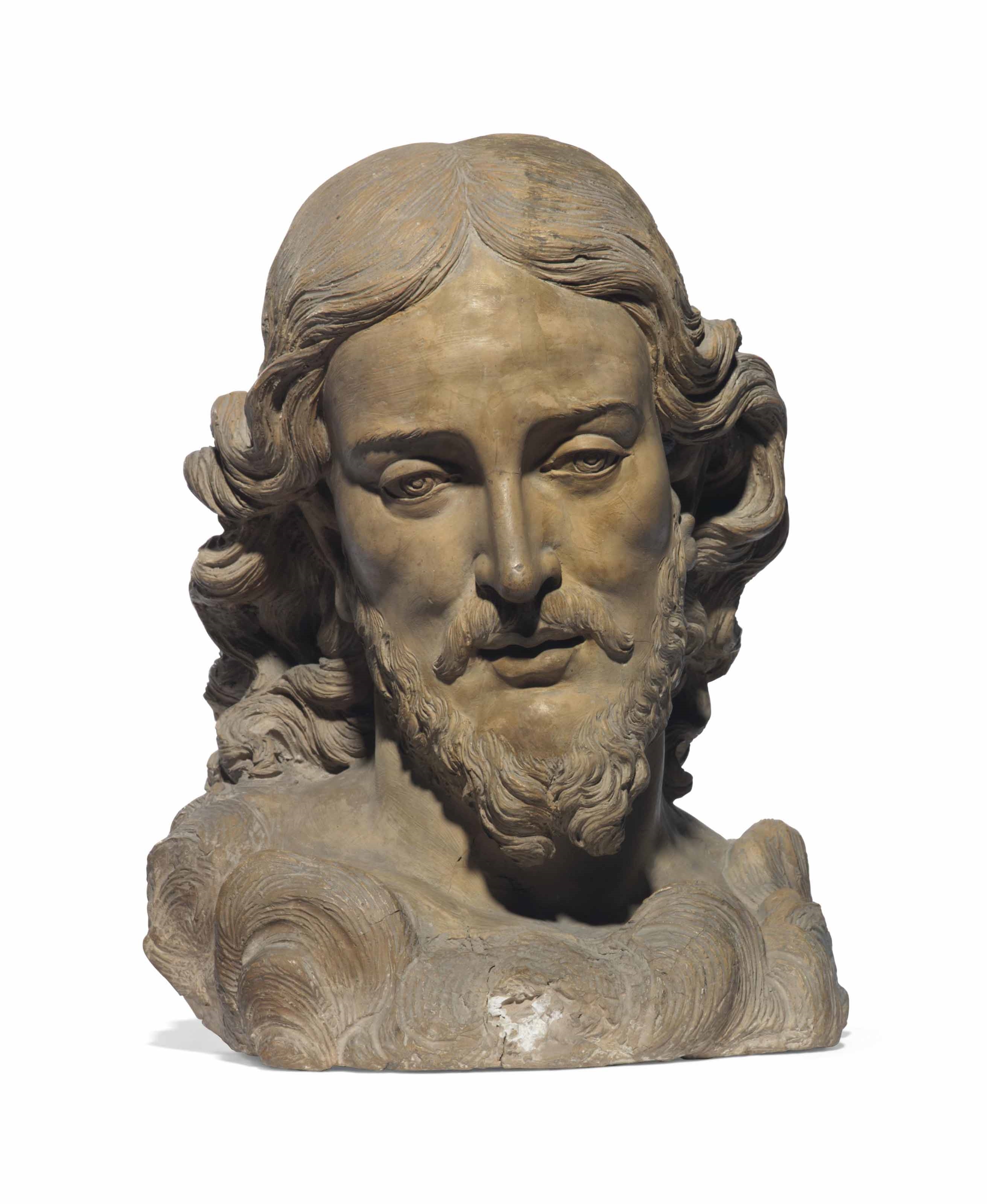 Artwork by Italian School, 18th Century, A TERRACOTTA BUST OF CHRIST, Made of TERRACOTTA