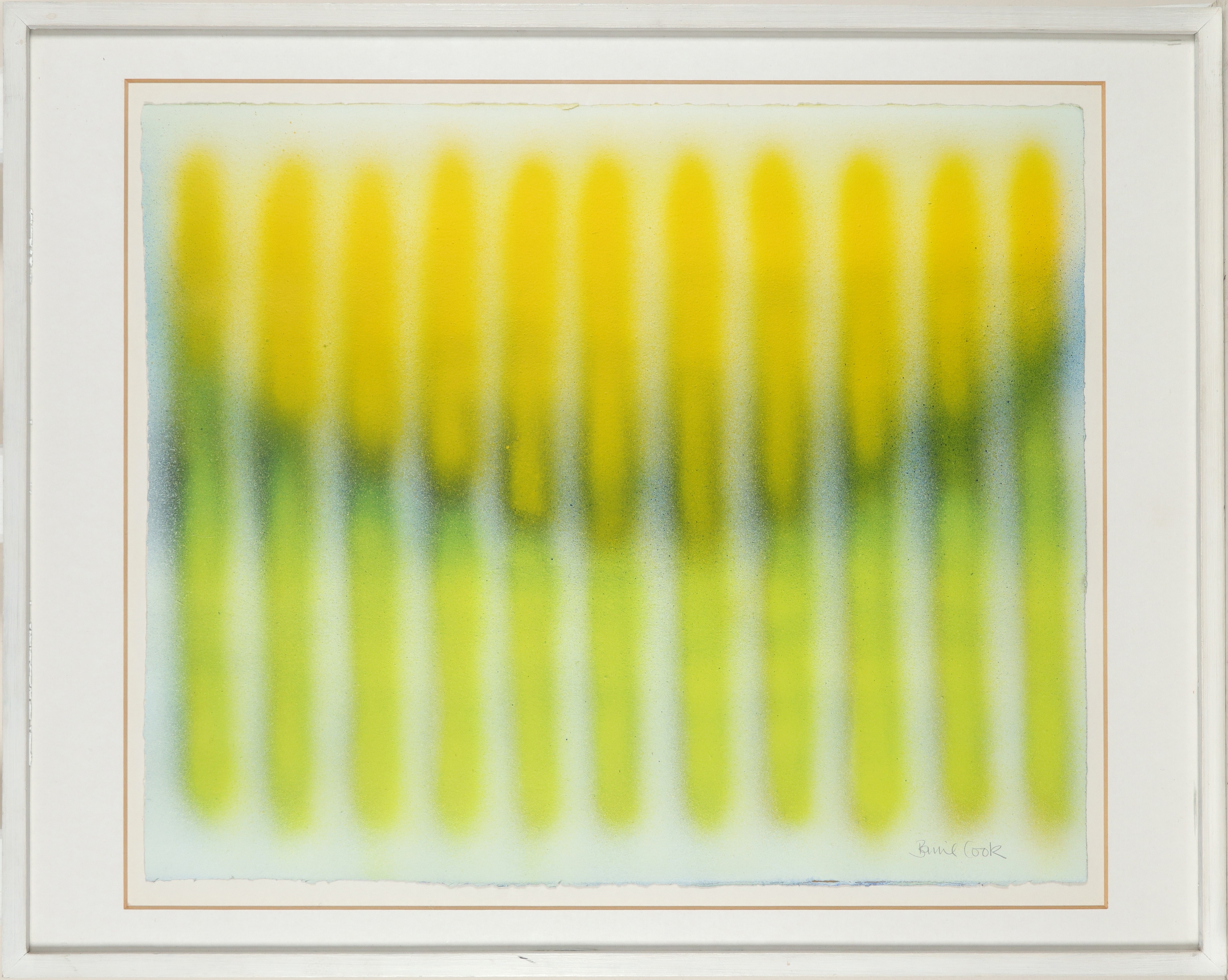 Artwork by Barrie Cook, Yellow Stripe, Made of Acrylic on paper