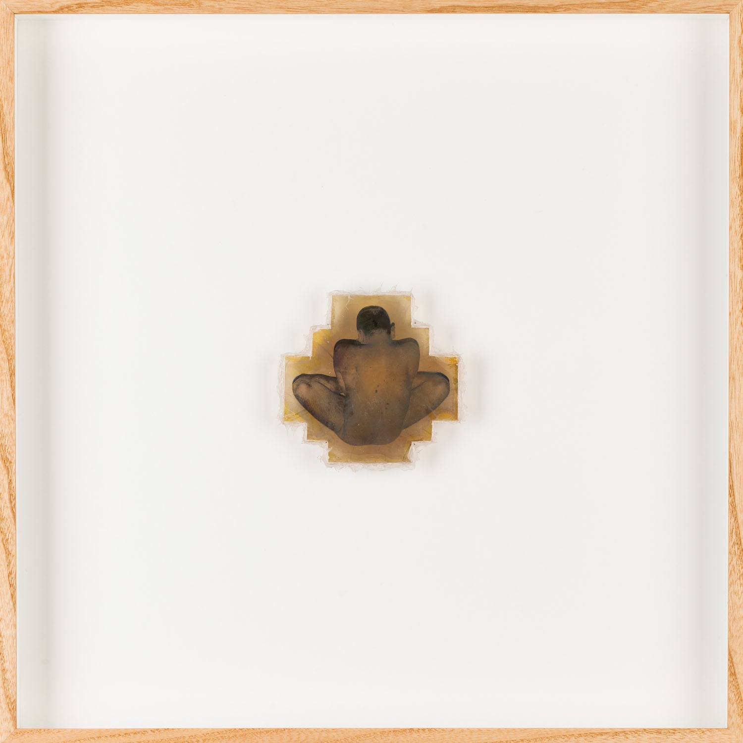 Artwork by Konrad Kuzyszyn, Obiekt fotograficzny z cyklu "Kondycja", Made of transparent photography/monochrome film prepared with a copper amplifier, plexiglass, silicone