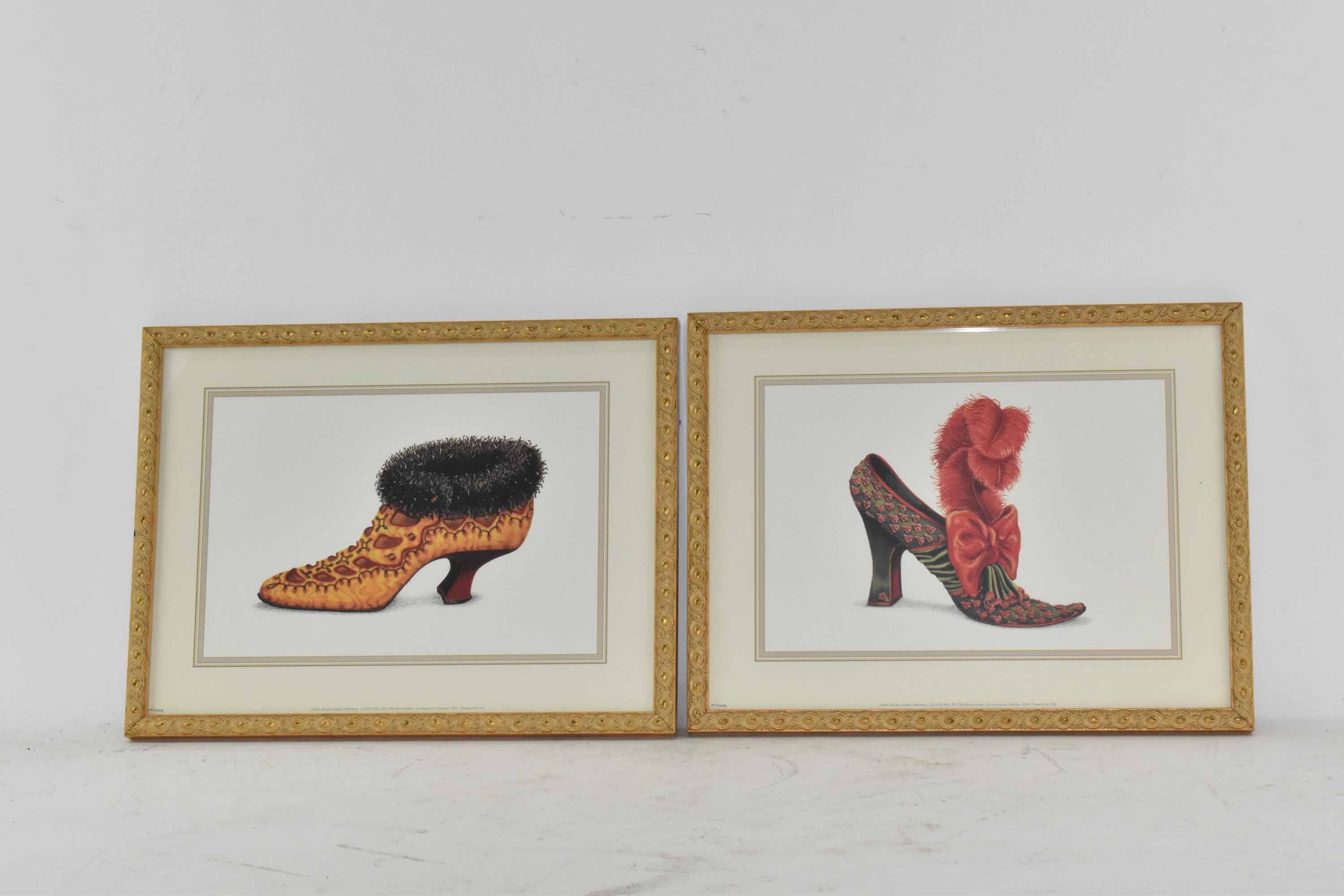 Artwork by Fiona Saunders, Two Works: One of La Chaussure de Charlotte; The other of La Chassure d'Antoniette, Made of Print