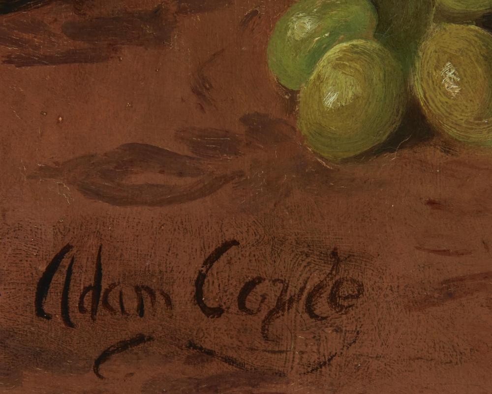 Artwork by Adam Coyle, Still life with fruit and tableware, Made of Oil on canvas