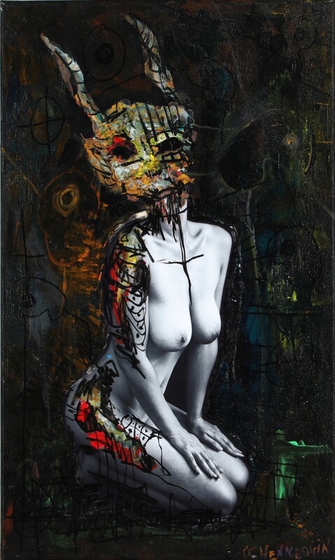 Artwork by Sc Hennequin, Bunny, Made of Mixed media on canvas