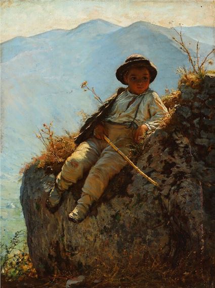 The shepherd having a rest by Emil Carl Lund