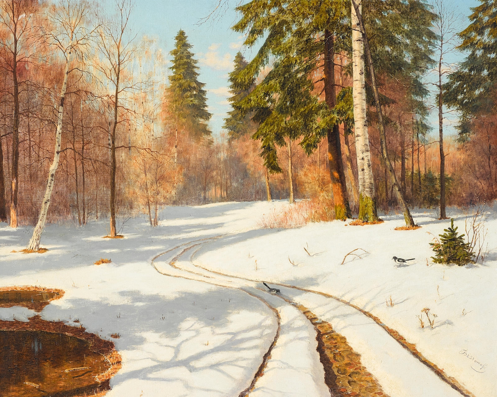 Boris Vasilievich Bessonov | A snow covered landscape | MutualArt