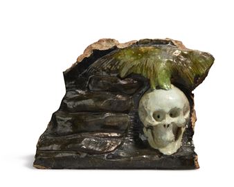 fragment of a relief with skull - Girolamo della Robbia