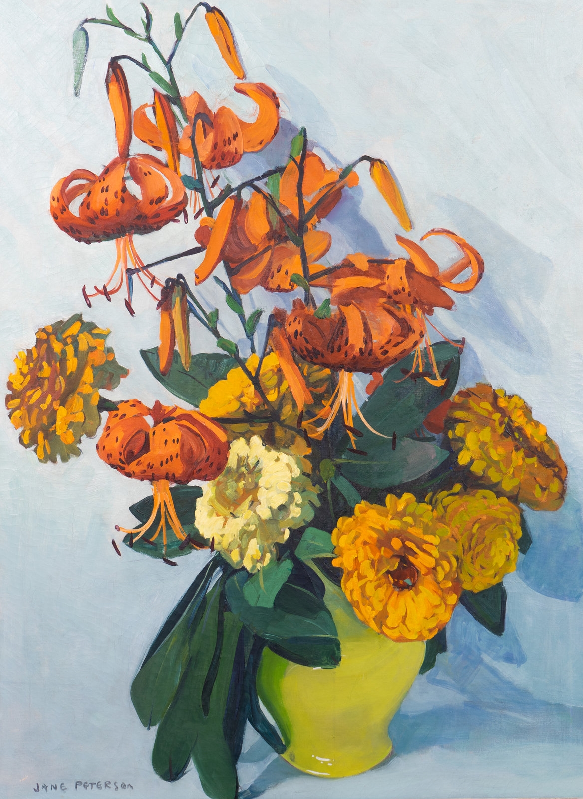 Jane Peterson | Tiger Lilies and Zinnias | MutualArt