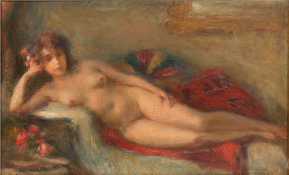 NUE COUCHE by Lucien Réne Mignon, Dated 1921