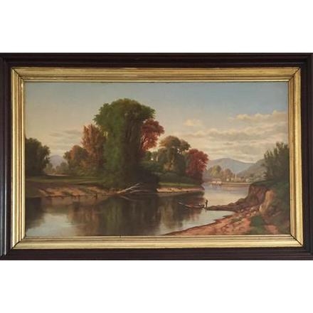 Artwork by Robert S. Duncanson, Ohio River Valley Landscape, Made of Oil on canvas