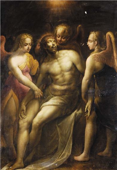 Cristo con angeli by Cesare Corte