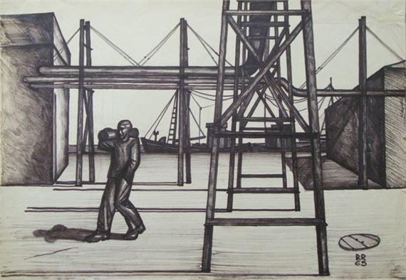 Port of Skulte by Rusins Rozite, 1963