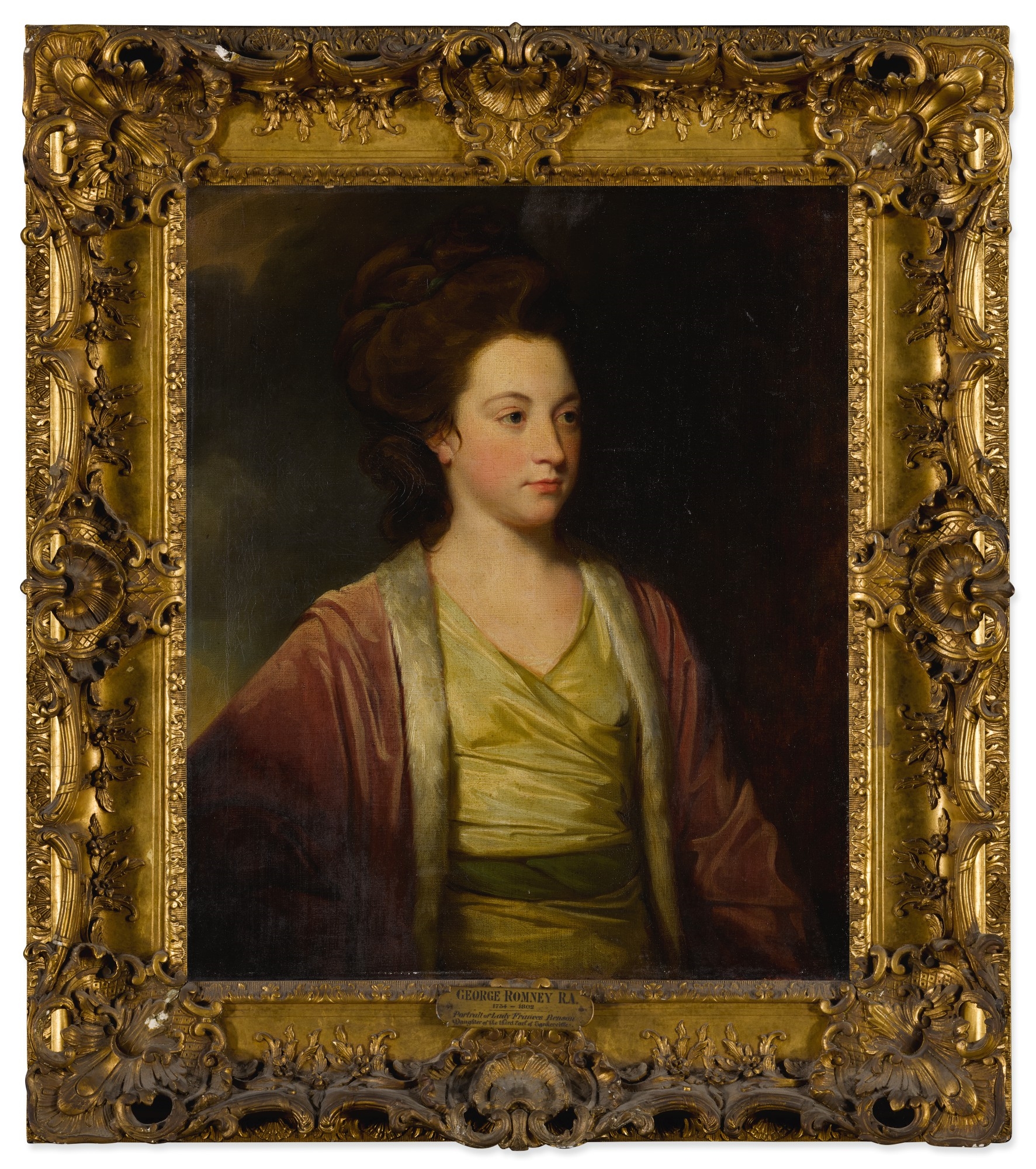 Artwork by George Romney, Portrait of Frances Alicia Bennet (b. 1749), half-length, Made of oil on canvas