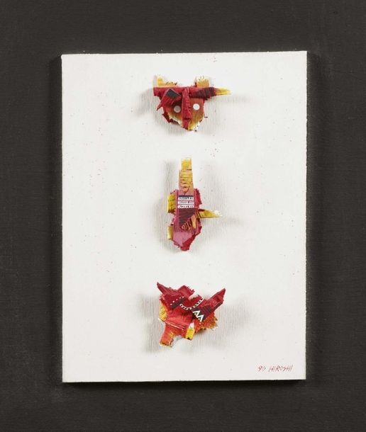 Artwork by Hiroshi Daikoku, Rilievi, Made of Colored wood on panel