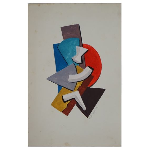 Cubist Composition by Alexander Vesnin, Dated 1930