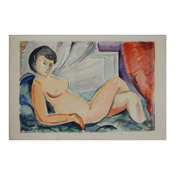 Reclining Nude by Alexander Vesnin, Dated 1930