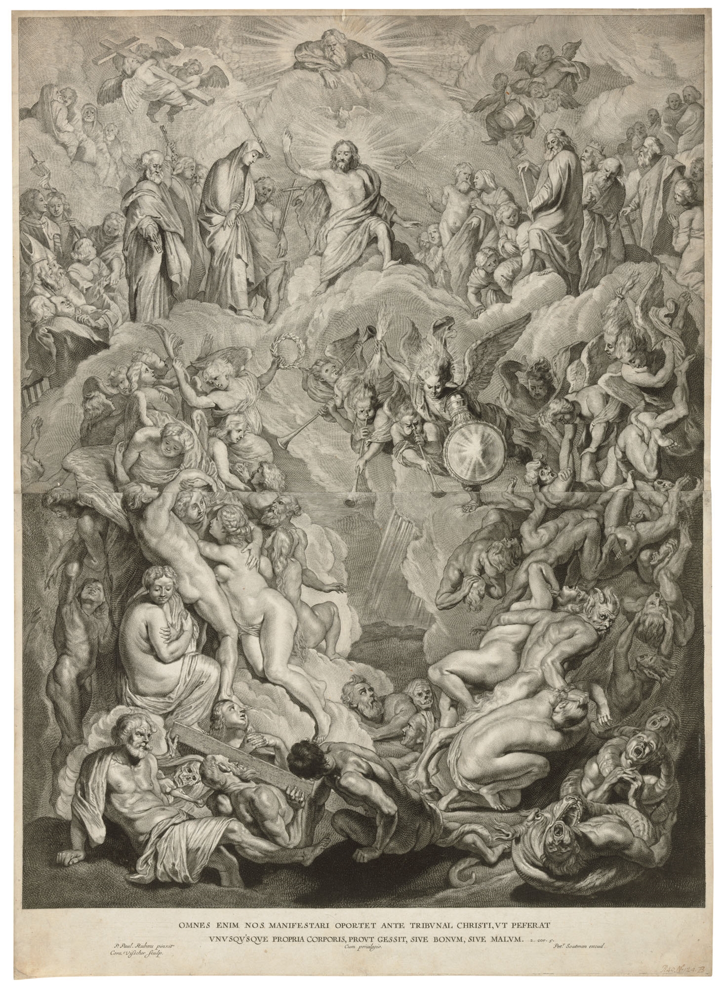 Artwork by Peter Paul Rubens, Cornelis Visscher, The Last Judgment, Made of engraving
